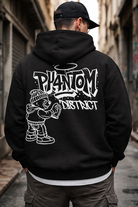 PH4NTOM DISTRICT™ Black Pullover Hoodie